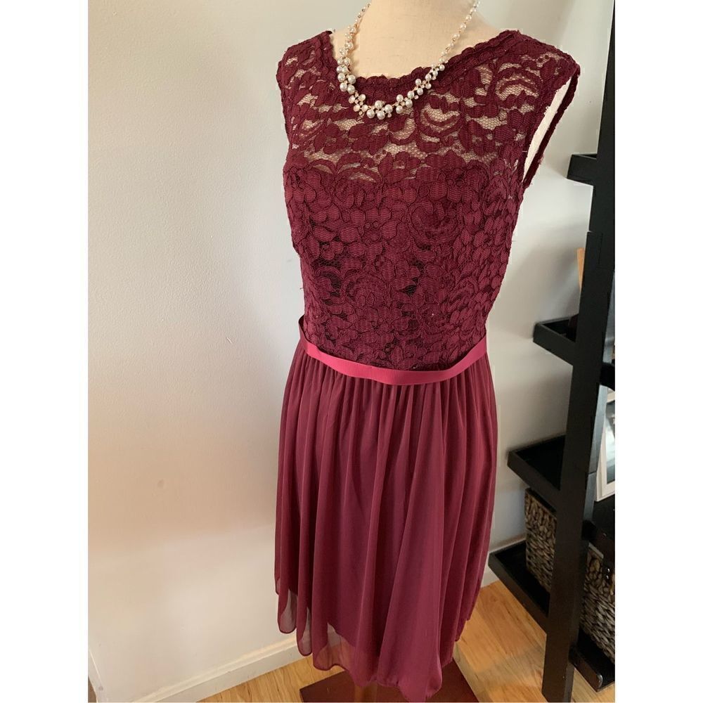 David’s bridal wine color short size 8